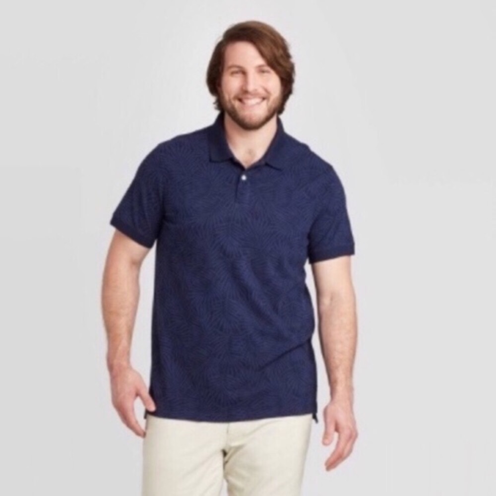 Goodfellow Dark Blue Palm Polo